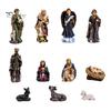 Christian Religious Gifts 11 Pcs Christmas Nativity Scene Set, Resin Mini Figurines Tabletop Decor, Indoor Creche Display Holy Family Angel