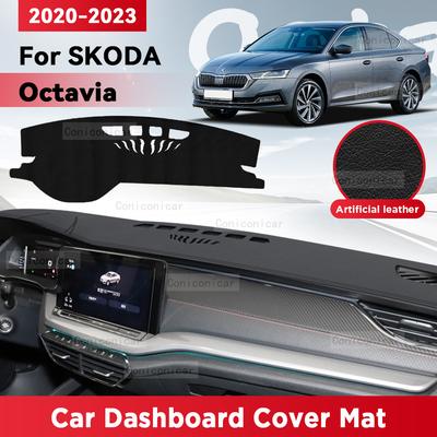 For SKODA OCTAVIA 2020-2023 2022 Car Dashboard Cover Mat Sun Shade Pad Avoid Light Mat Instrument Carpet Protection Accessories