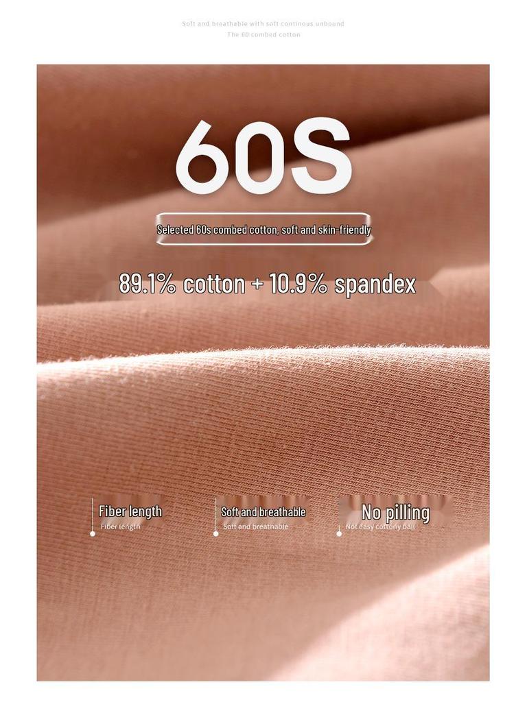 60er-Pack gekämmte Baumwolle High-Waist Übergröße Damen Antibakteriell Atmungsaktiv Bauchkontrollslips