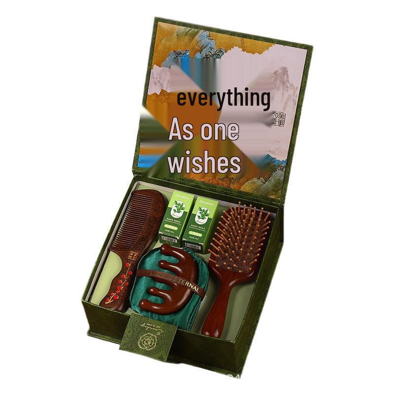 Elegant Wooden Comb Gift Set: Premium Mother's Day or Birthday Surprise for Mom, Mother-in-Law, and Elders