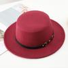 Autumn and Winter New Retro British Style Flat Top Hat Couple Men and Women Gentleman Hat Stage Performance Small Brim Fashion Hat