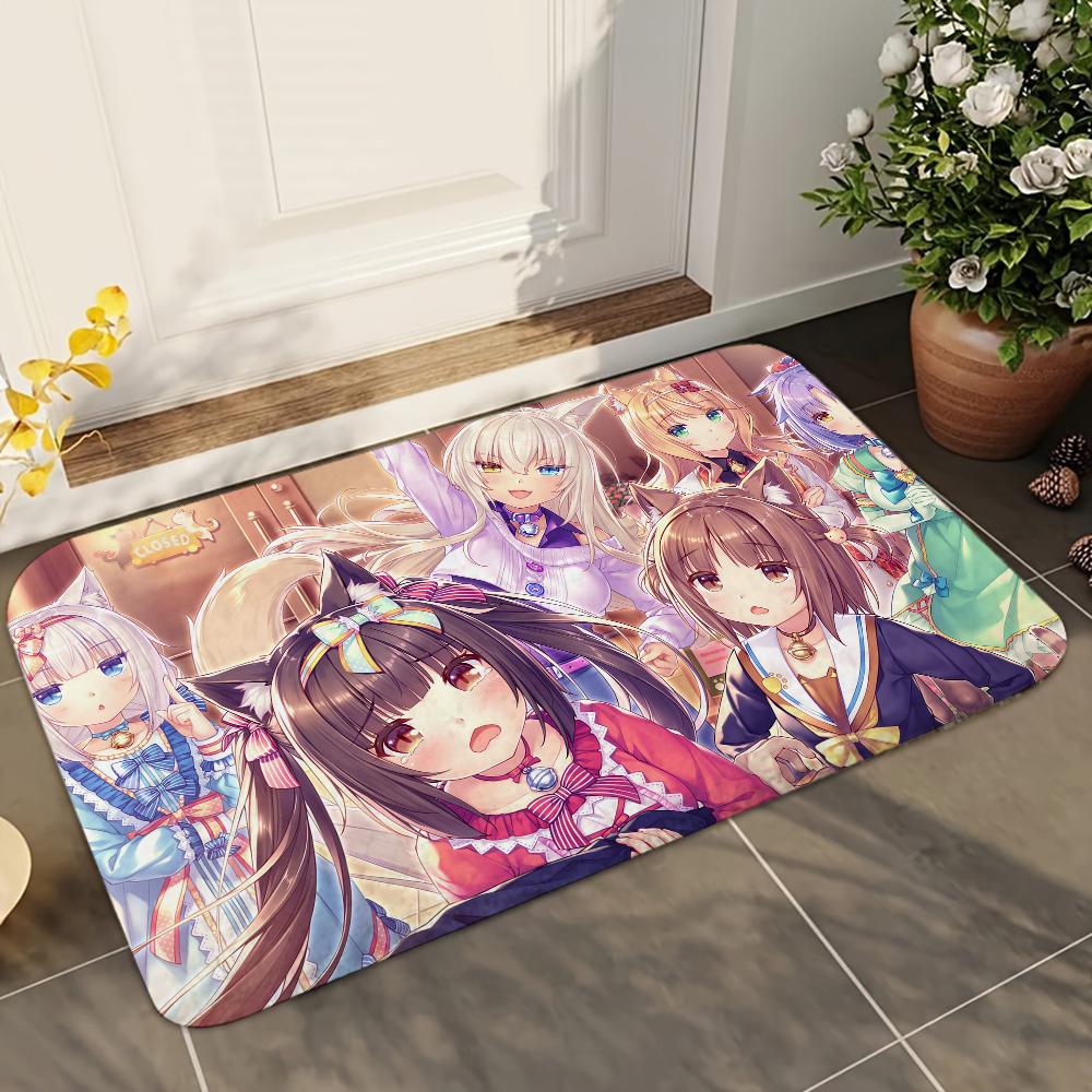 1pc Nekopara Bathroom Absorbent Mats Anti-Slip Mats Home Decor Supplies Carpets Home Kitchen Floor Mats