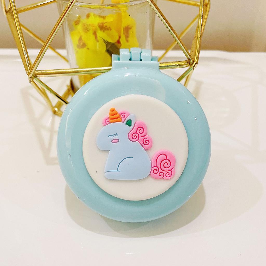 Cute Cartoon Folding Comb with Cosmetic Mirror for Girls Air Cushion Massage Portable Comb Kids Dress Up Makeups Toy Gifts