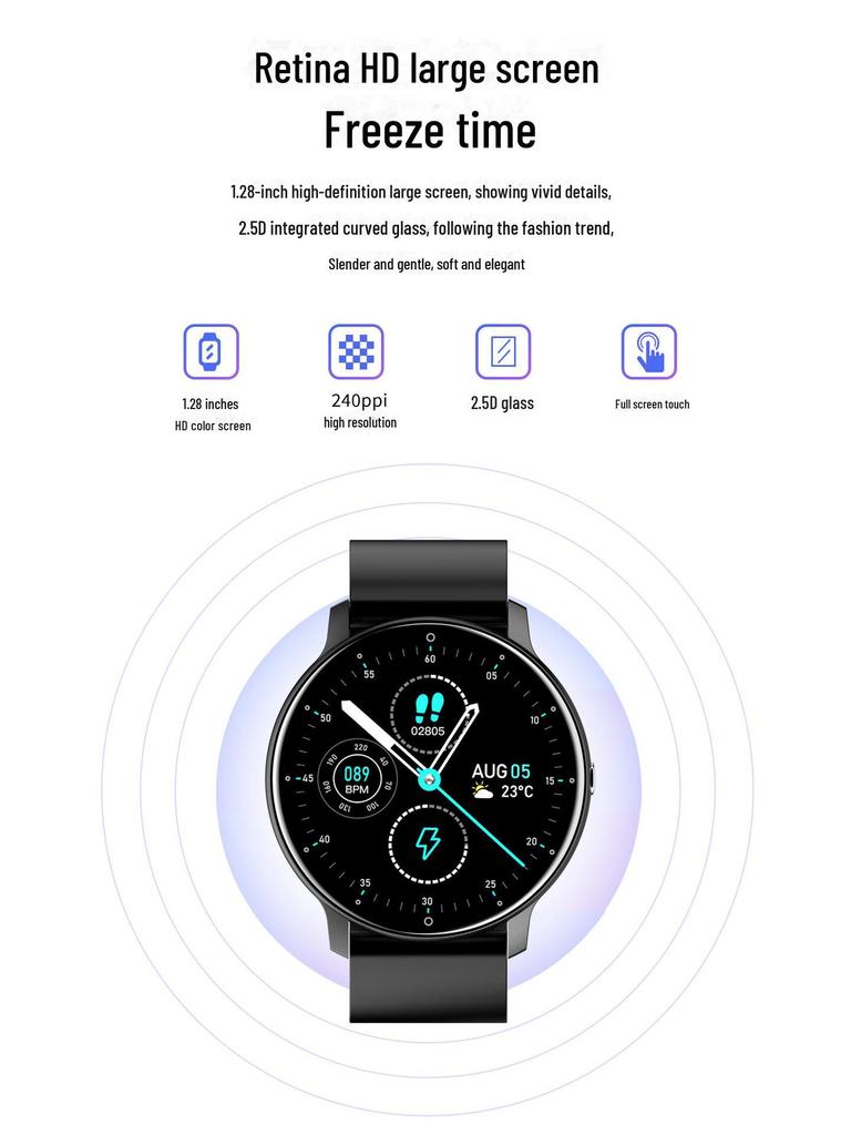 Waterproof Bluetooth Smart Watch with Blood Pressure & Sleep Detection - Sports & Health Monitoring Smart Watch