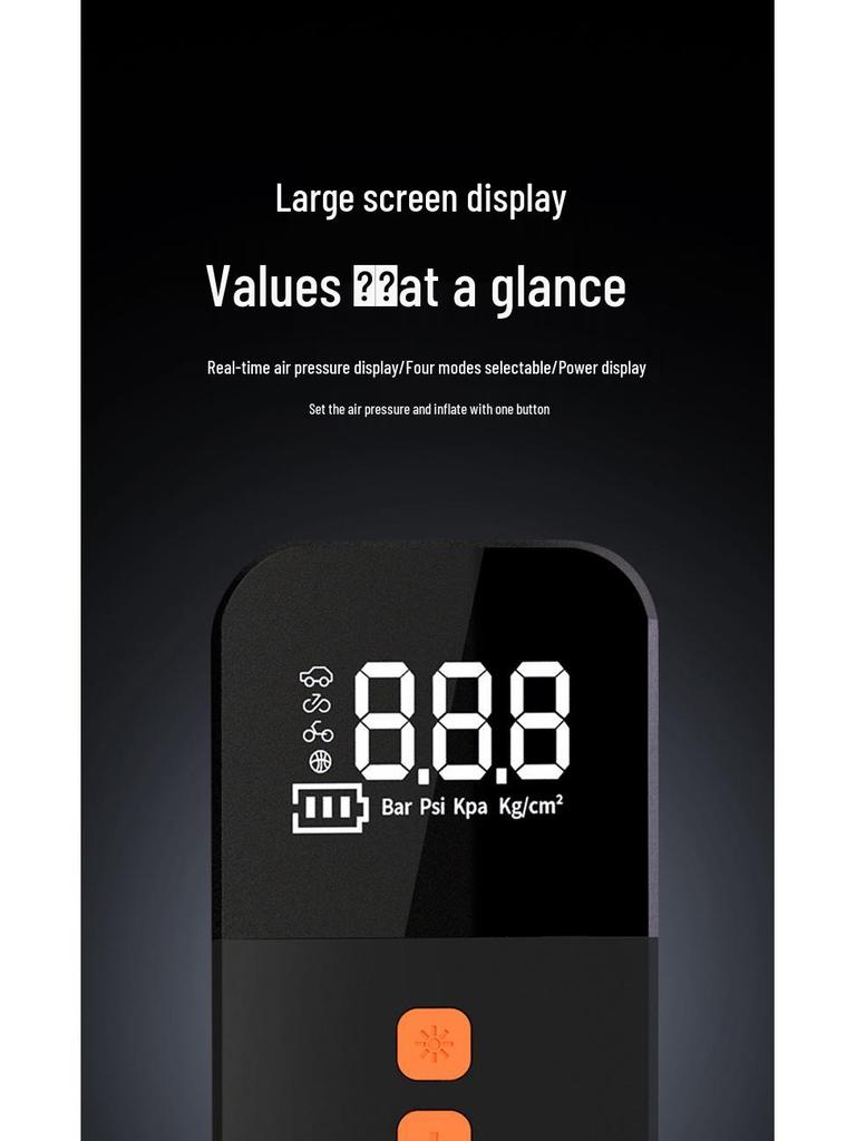 Smart Wireless Portable Car Tire Pump with Digital Display and Light