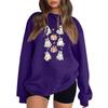 Women's Neck Long Sleeve Comfy Sweatshirt Casual Loose Fit Color Halloween Print Pullover