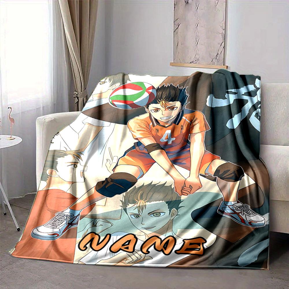 Custom 1pc Haikyuu!! Team Spirit Blanket, Soft And Comfortable Blanket, Casual Warm, Camping Travel Blanket, Birthday Gift Q91286