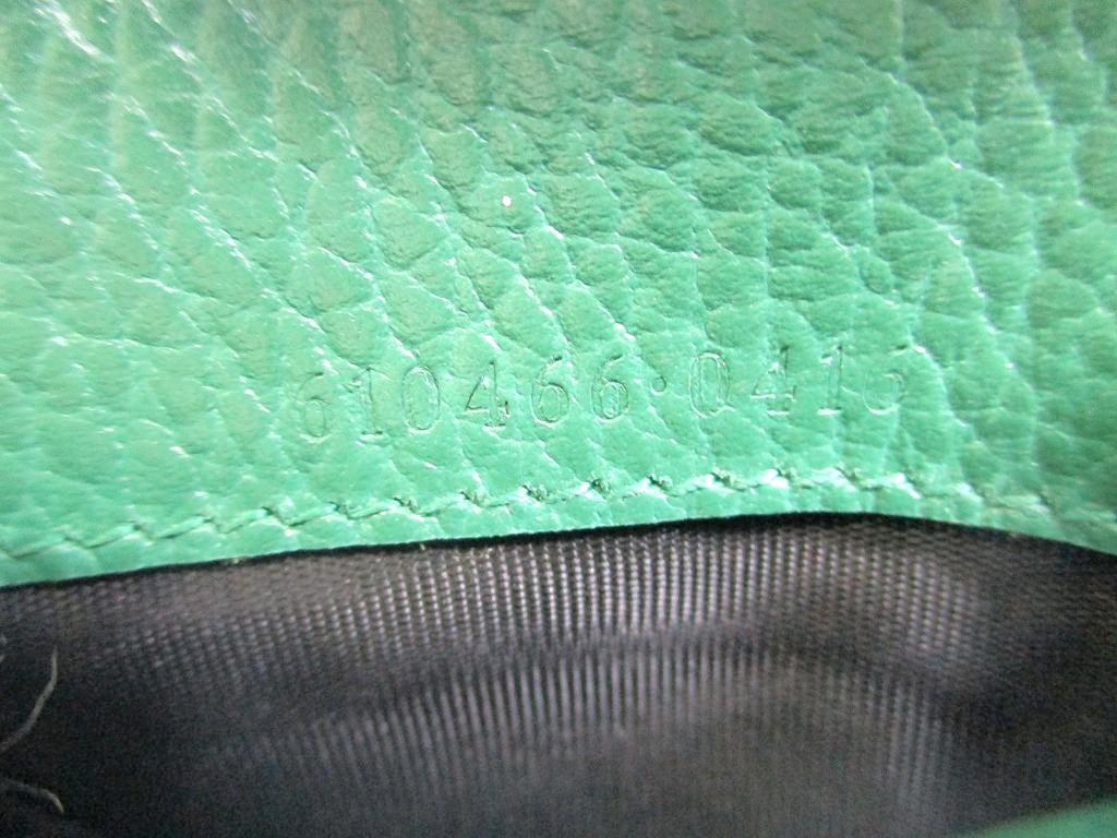 Authentic GUCCI GG Black Green Leather Bifold Wallet Compact Wallet #a845  Refurbished