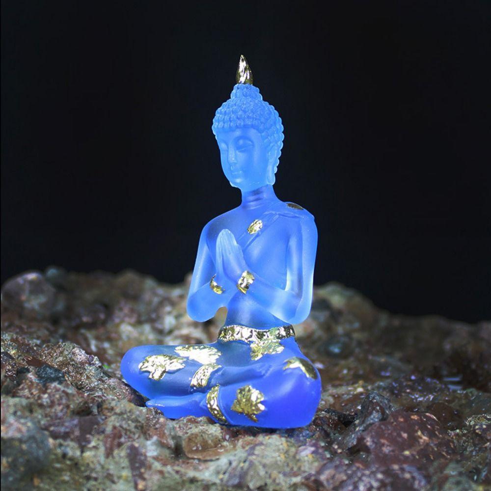Imitation Sitting Buddha Statue Transparent Mini Buddhism Ornament  Living Room