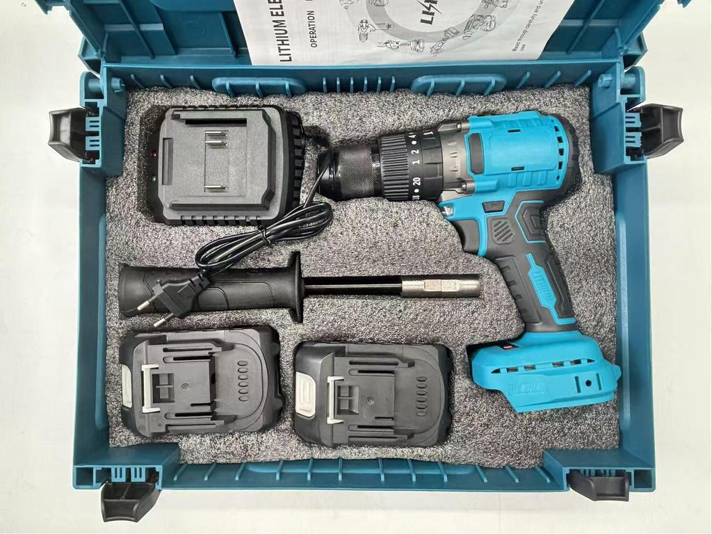 Cross-New 13mm Brushless Electric Drill & Screwdriver with Handle - Rechargeable Lithium Battery for Home Improvement