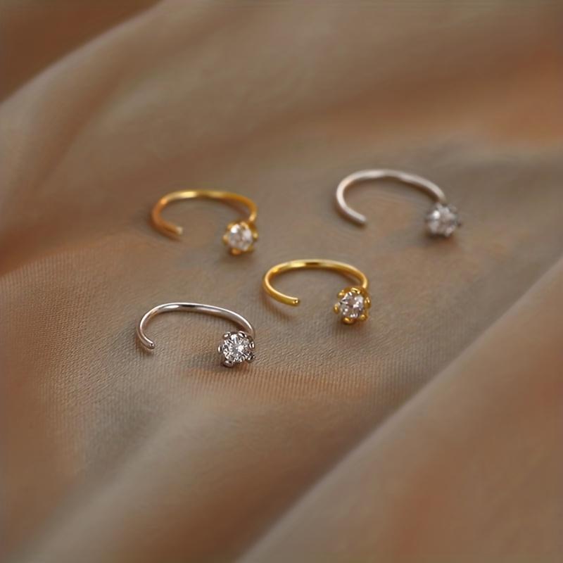 1Pair Exquisite Small Simple Diamond Stud Earrings Female Niche Daily Versatile Commuter Earrings Earbone Studs