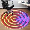 1pc Hypnotic Circle Pattern Chair Carpet for Office Non Slip, Machine Washable Rug for Office, Room Holiday Decor for Christmas, Birthday Polyester
