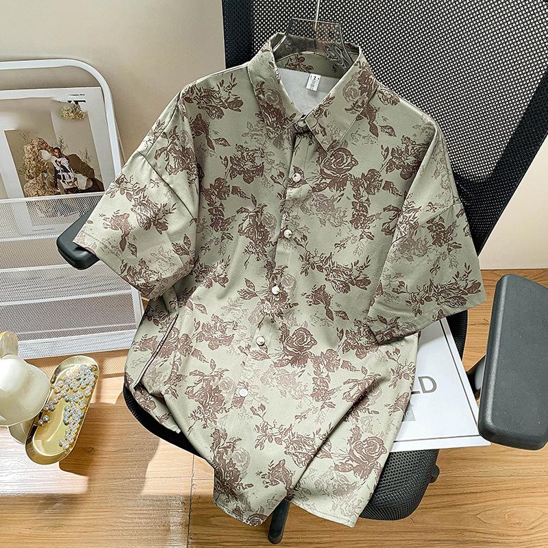 Women's Street Daily Shirt Summer Hawaiian Cartoon Print Casual Loose Shirts Short Sleeve Beach Loose Tops