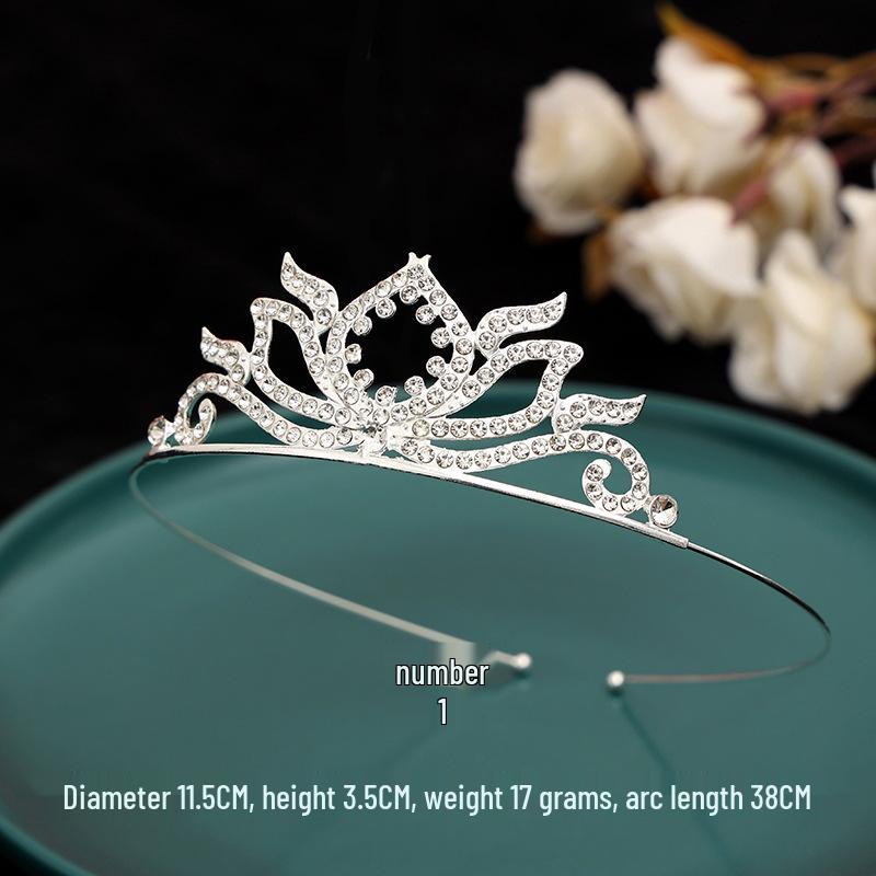 Serre-tête Couronne de Princesse à Strass pour Enfants - Mignon Style Peigne Chat Lapin Incrusté de Diamants pour Filles