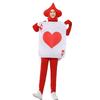 Traje Cosplay de Cartas de Baralho de Copas e Espadas Bodysuit Vermelho de Ano Novo
