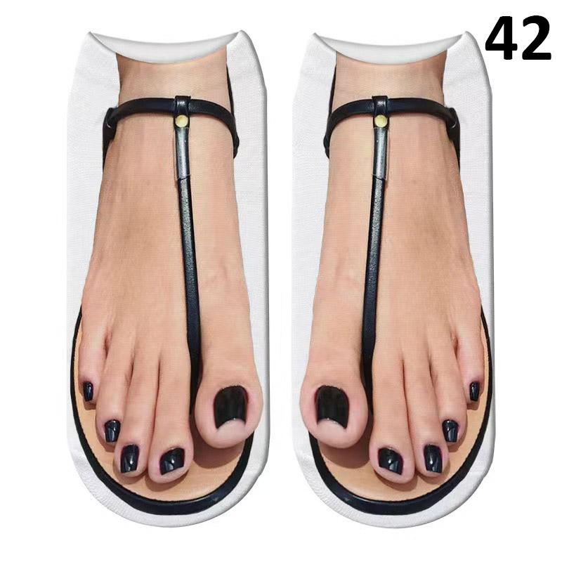Uformelle flip-flops mønster tøfler sandaler korte sokker mannskap strømper lave ankelsokker