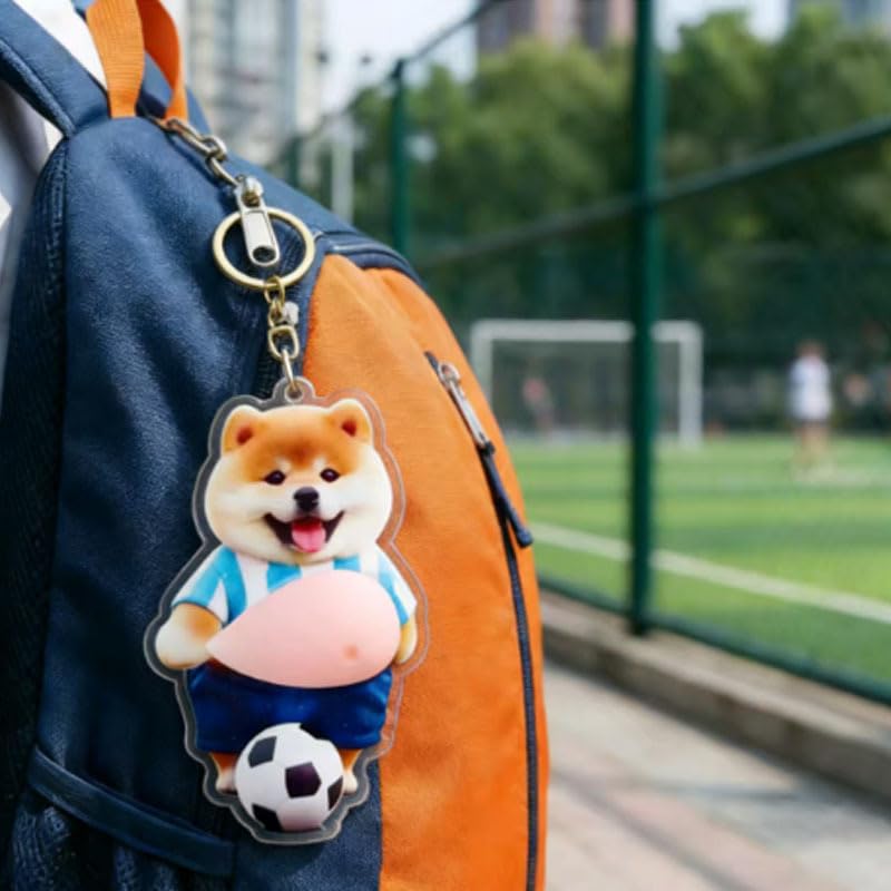 Squishy Belly Keychain 3D Fat Dog Keychain 3D Fat Cat Keychain Squishy Belly Keyring Mascot Pendant Cute Funny Animal Bag Charm Car Key Decoration