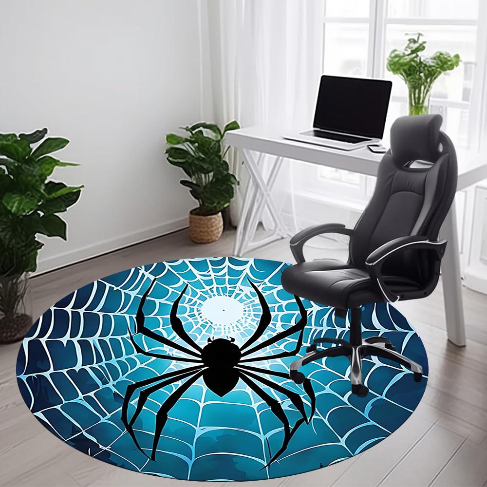 1PCSpider Web Office Round Area Rug,  Mat Suitable For Office, Under Office Chairs Bedroom Living Room Home Decor, Room Deco