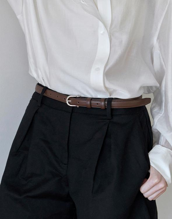 Atikalou [Natural Cowhide] The Meridian Classic Slim Leather Belt - 4 Colors / Tgb001 Tge001 Tsb001 Tse001