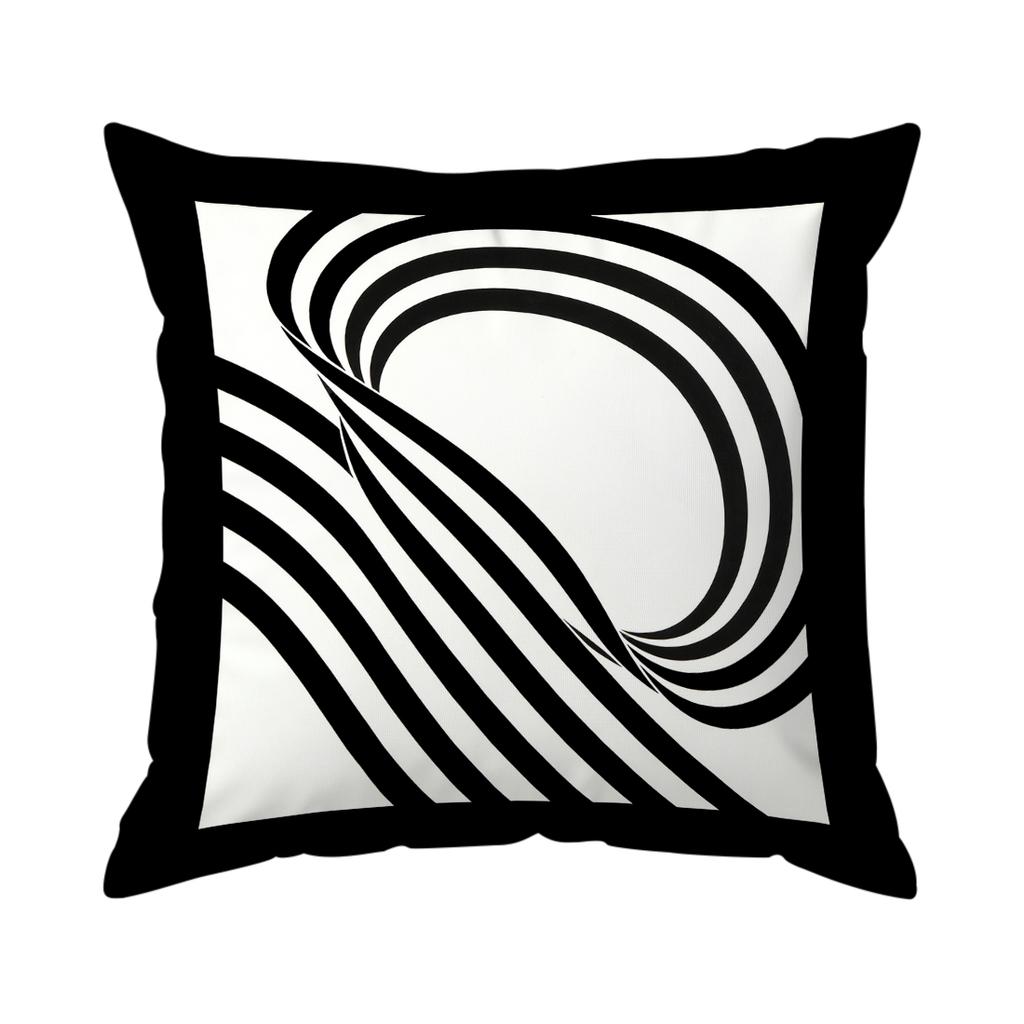 Black Geometric Line Pillowcase Printed Polyester 40/45/50cm Throw Pillowcover Decorative Sofa Cushion Pillowslip Home Decor