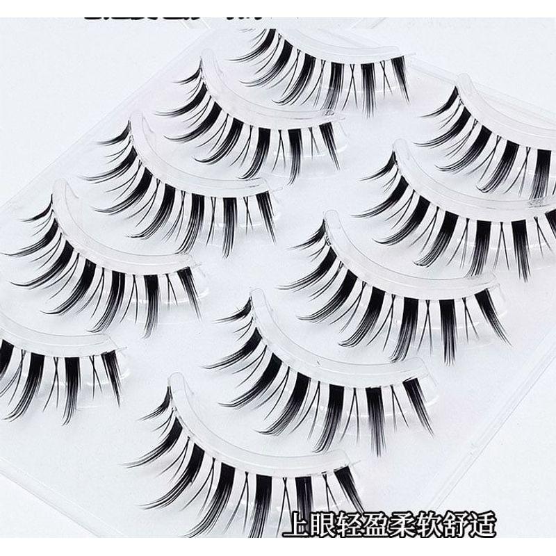 Lashie - Set of 5 Pairs: Spikey Clear Band False Eyelashes