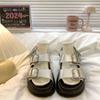 Thick-soled heightening Roman sandals women's summer 2025 new casual versatile fashion belt buckle muffin beach shoes