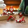 Santa Claus Yoga Glass Ornament Desktop Art Figurine Healthy Humorous Holiday Decor Glass Art Ornament