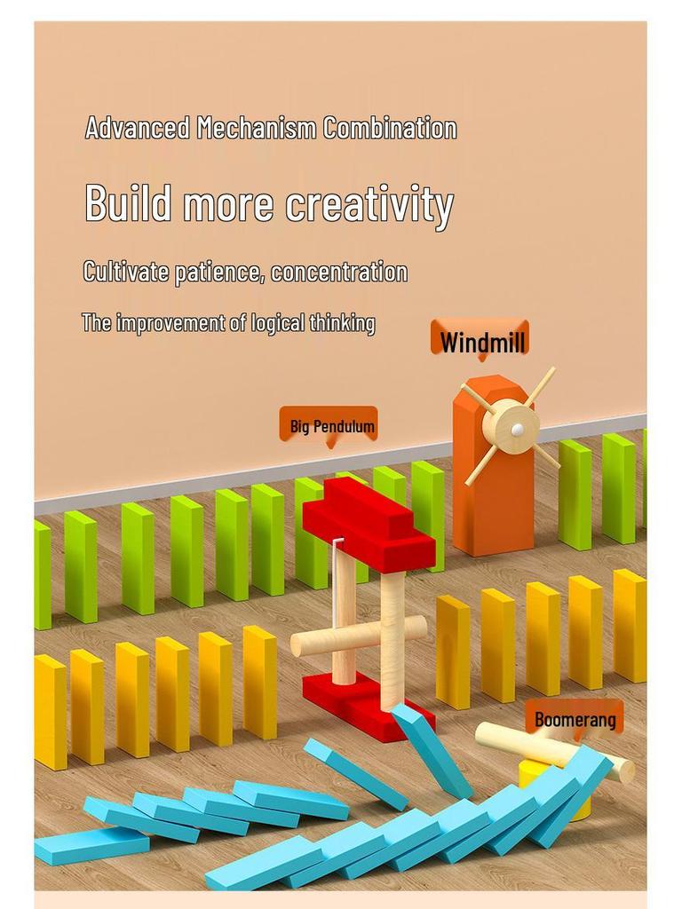 Pädagogische Domino-Bausteine für Kinder und Erwachsene - Perfekt für Wettbewerbe und Geschenke