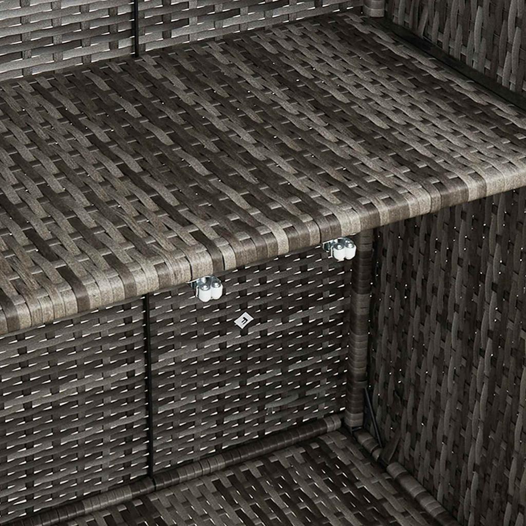 Aufbewahrungsschrank mit Regal Grau 100 x 36 x 102 cm Rattan