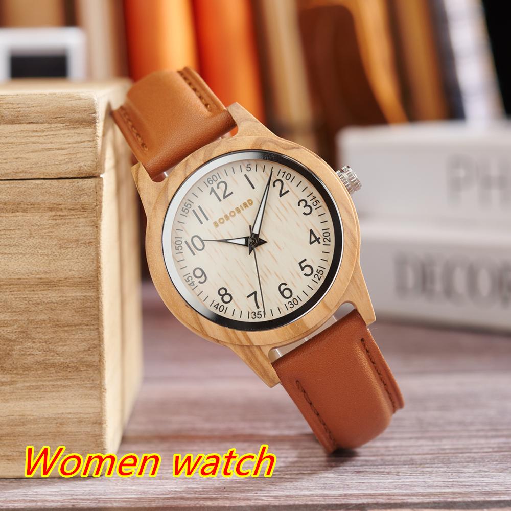 Fashion Couple Watches BOBO BIRD Wooden Men's Watch Women Wristwatch Quartz Movement New Shipping white