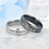 1 Stück Modischer Modischer Mehrzweck-Design "Ihre Bestie Seine Schönheit" Einfacher Titanstahlring der Königin