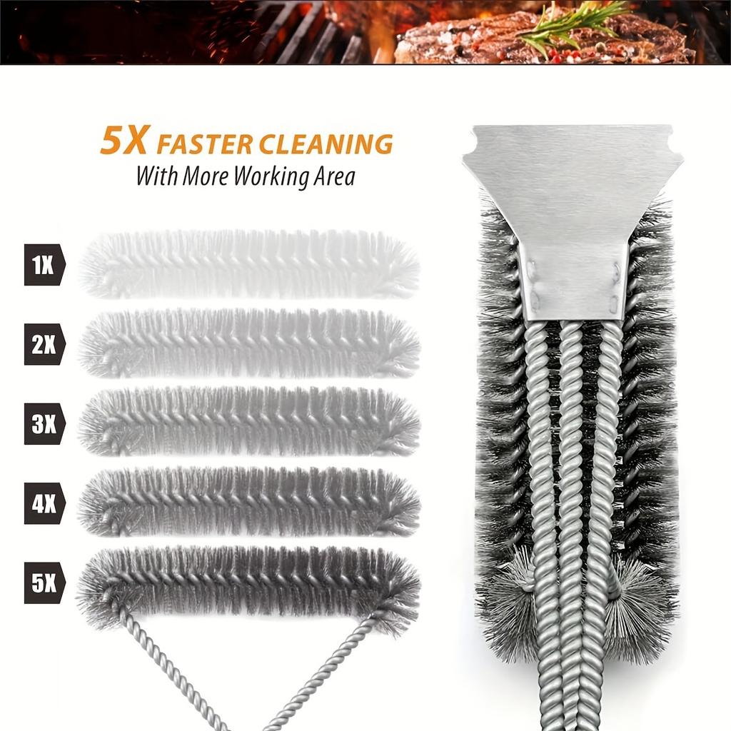 Barbecue Grill BBQ Brush Clean Tool Grill Accessories Stainless Steel Bristles Non-stick Cleaning Brushes Barbecue Accessories