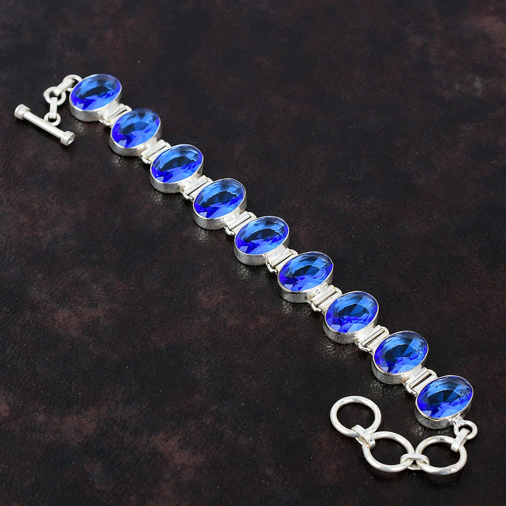 

Граненый Танзанит Кварцевый Браслет Ювелирные Изделия Ручной Работы Из Серебра 925 Браслет Регулируемый Браслет-Цепочка Удивительные Ювелирные Изделия Для Подарка Adjustable