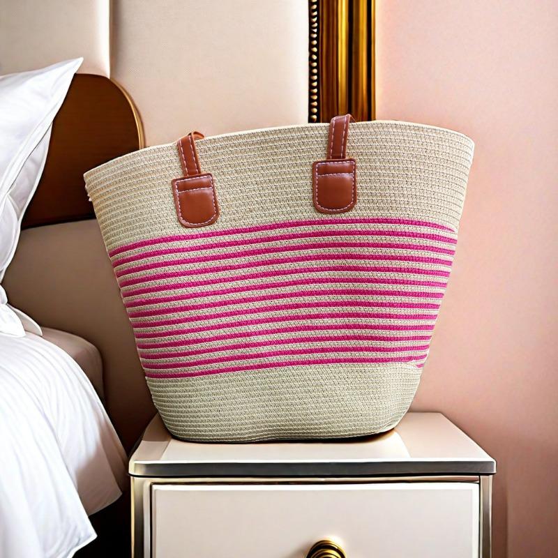 Strohtasche Damen Sommerwind neu Strand Meerseite Outdoor Urlaub Großraum Schultertasche