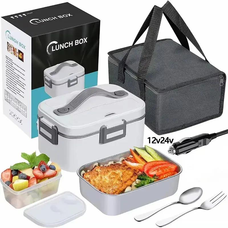 Електричний Ланч-бокс 1.8л З підігрівом без води Bento Box Портативна Рисоварка Термостатичний підігрів Підігрівач їжі Для Автомобіля Вантажівки Офісу