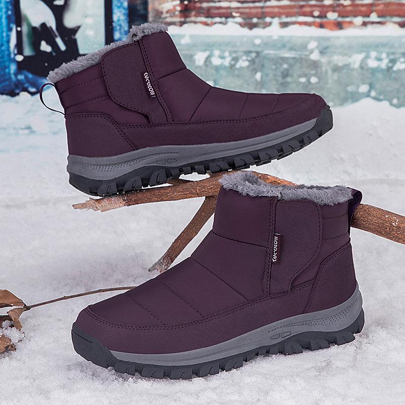 Men's and women's winter fur one thickened padded waterproof comfortable warm cold lightweight hiking waterproof non-slip snow boots