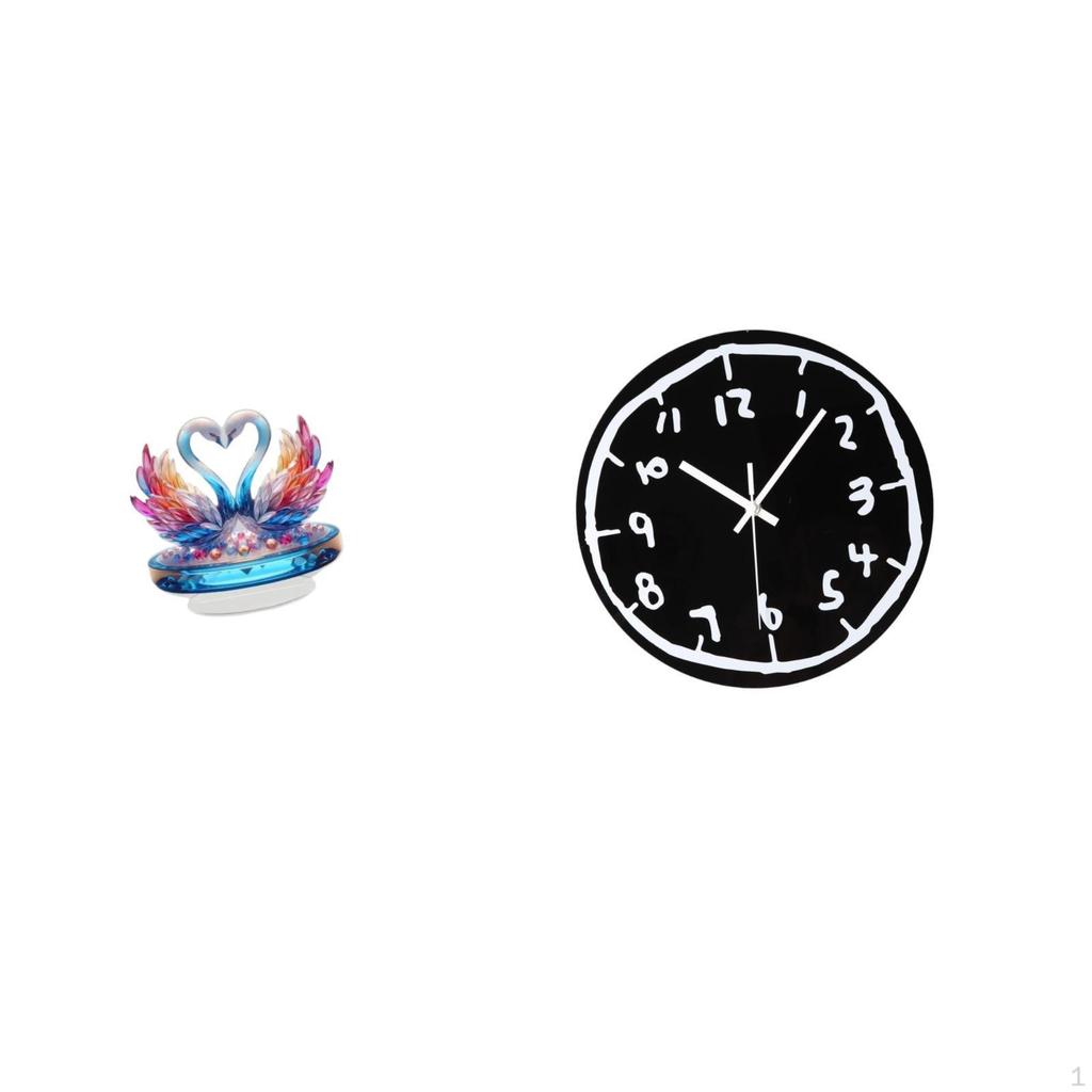 Acrylic Swan Sculpture Table Centerpiece And Modern Minimalist Art Wall Clock Ornament for Office