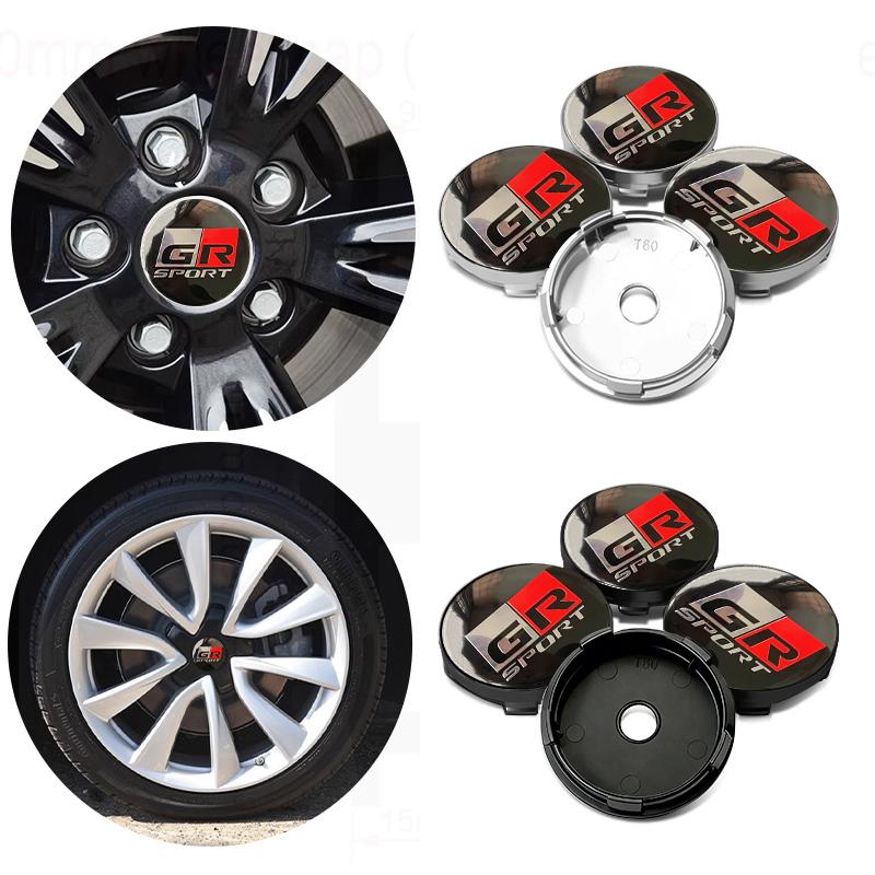 4pcs Car Badge Wheel Center Hub Cap Cover Accessories Auto Styling For Toyota GRsport Hilux Aygo Yaris Corolla Rav4 CHR Auris