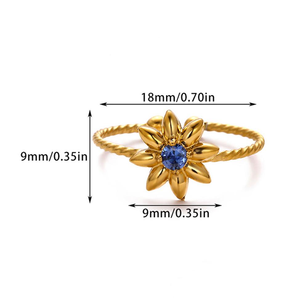 

New Design Gold Color Anillos Party Stainless Steel Waterproof Rings For Women Geometric Flower Shell Ring Jewelry Gift resizable