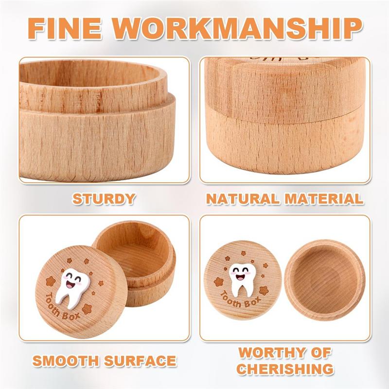 A71Z Carved Fairy Box, Wood Tooth Storage Box For Lost Teeth Container Cute Tooth Holder For Boys Girls Kids Birthday