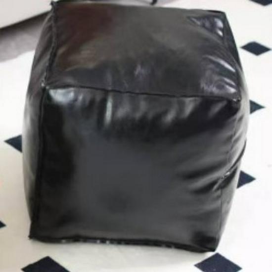 Lagerhocker aus Leder mit Sitzkissen - Multifunktionales Futon-Sofa und Hocker