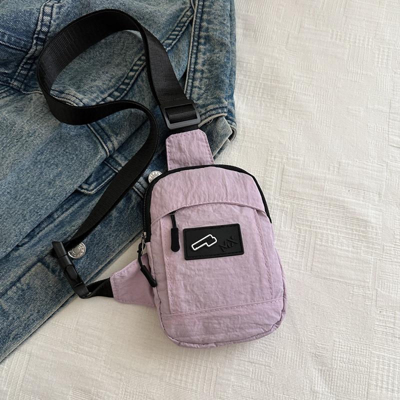 

Casual mobile phone bag, men s and women s Japanese simple small satchel, street trend personalized messenger bag, portable sports breast bag фіолетовий