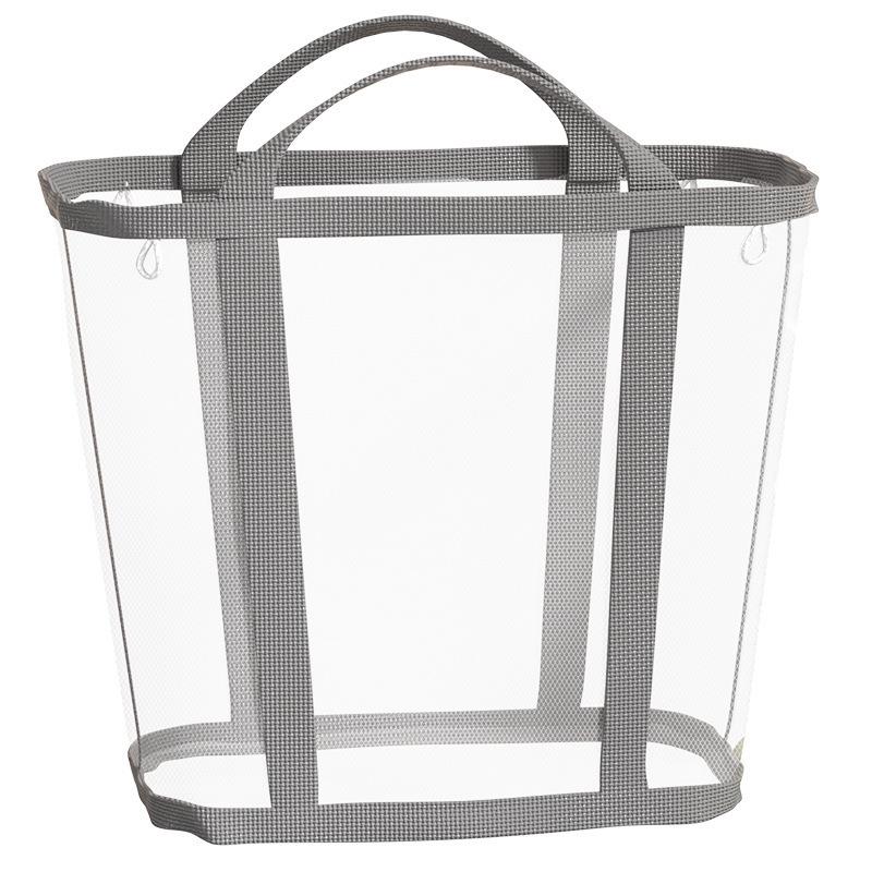 Foldable Breathable Mesh Laundry & Toy Basket - Large Capacity Clothes Storage for Bathroom & Household
