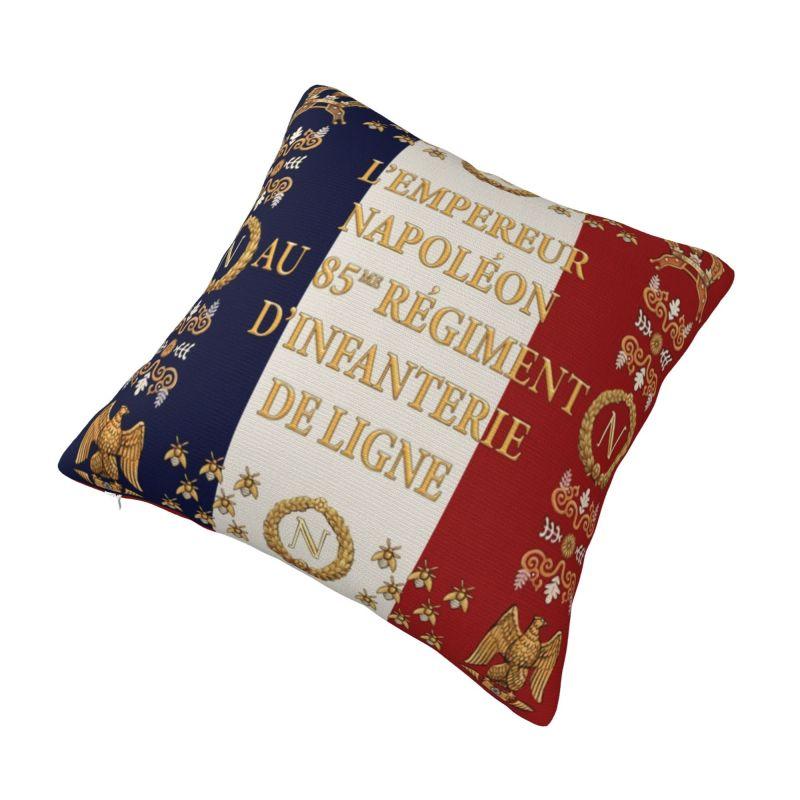 Custom Luxury Napoleonic French 85Th Regimental Flag Remastered Sofa Cushion Cover Velvet Throw Pillow Case