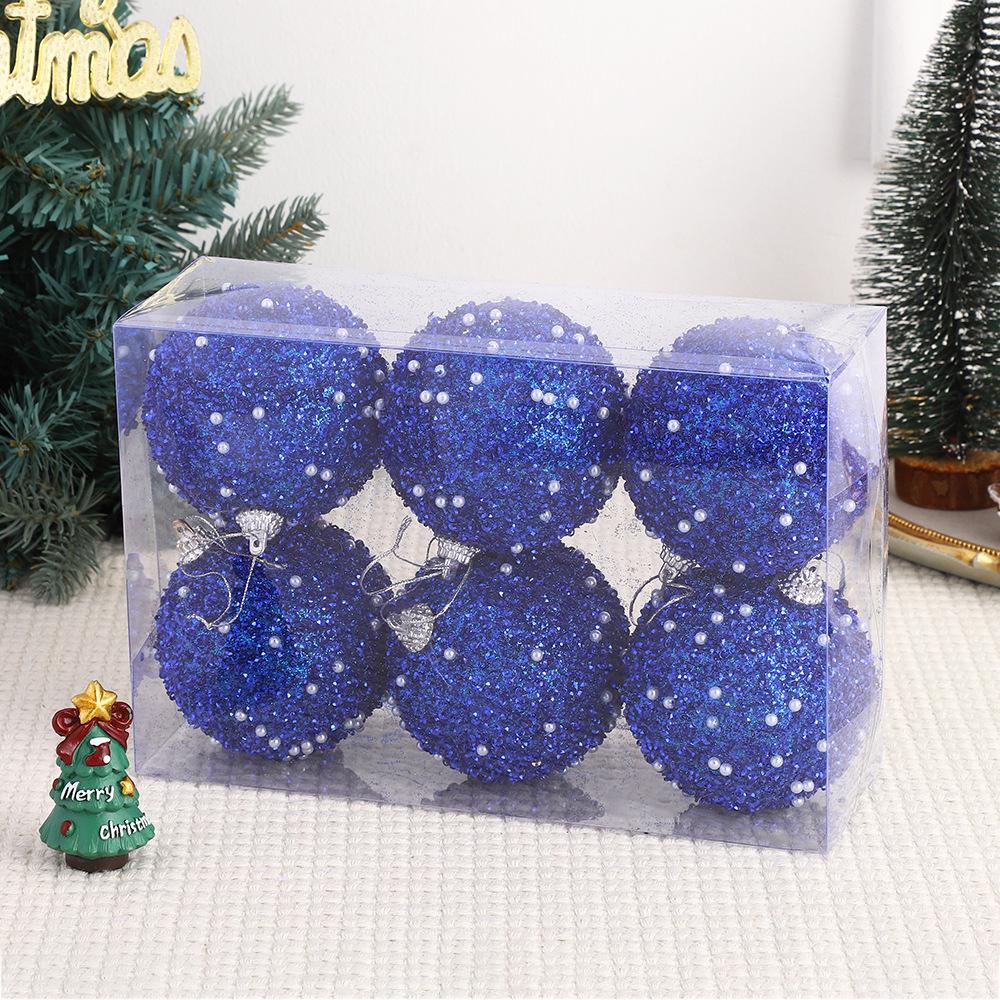 

Трансграничные рождественские шары: Креативные украшения для праздничной вечеринки Set of 6 (8 CM) синий