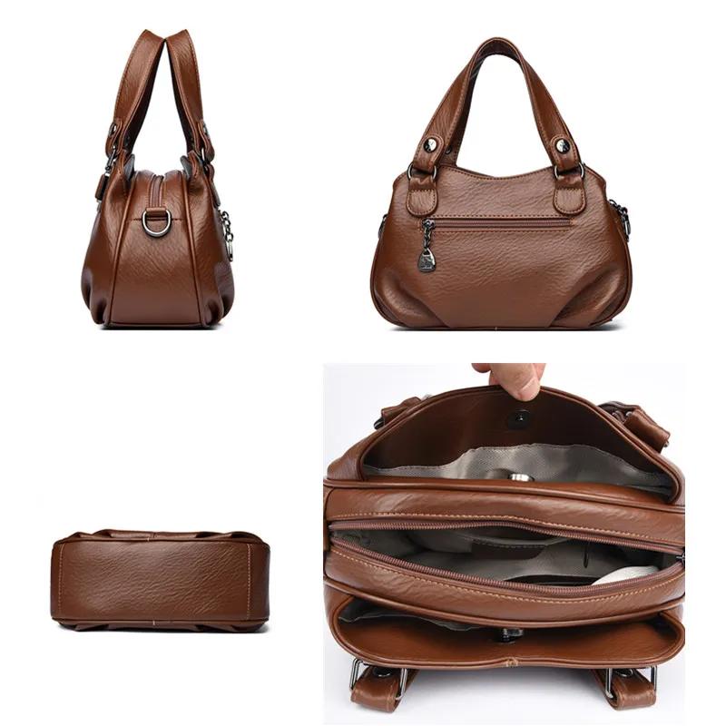 Fashion Women New Shoulder Crossbody Bags Ladies Brand Designer Handbag Female Large Capacity Solid Color Leather Messenger Bags
