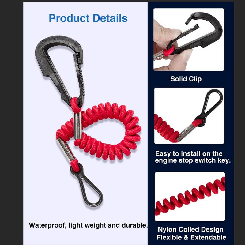 8M0092849 Boat Kill Switch Lanyard - [2 PCS]  Safety Lanyard Cord Tether for Mercury Mercruiser Outboard Motor