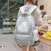 Schoolbag Japanese Ins High School Schoolbag Female, Junior High School Student College Style Backpack Solid Color College Student Simple Versatile
