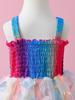 Girls' Spaghetti Strap Rainbow Butterfly Summer Dress