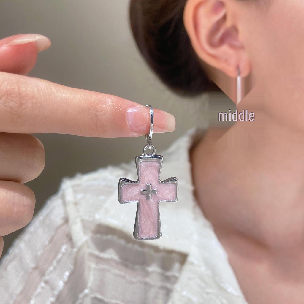 2025 Retro Spicy Blue Cross Stud Earrings: Trendy, High-Value, Versatile Design for Women